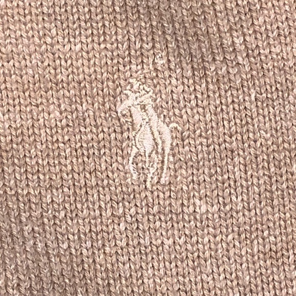 Polo Ralph Lauren Men's Sweater Cotton Tan Brown Beige Khaki Large L Excellent - Picture 5 of 9